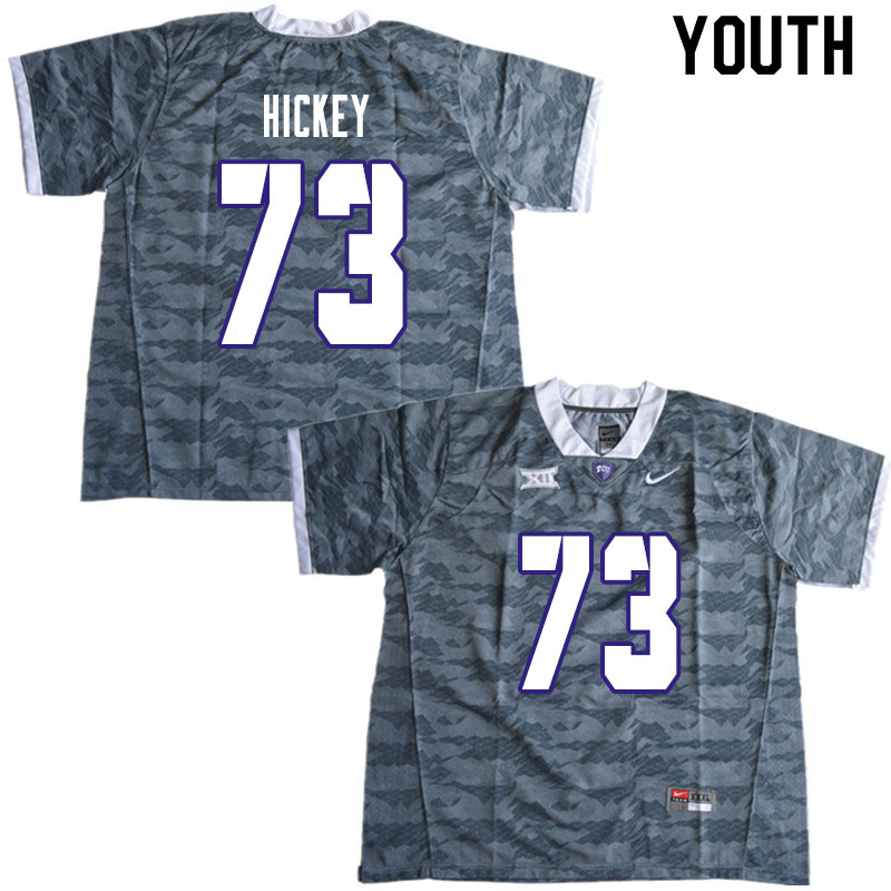 Youth #73 Blake Hickey TCU Horned Frogs College Football Jerseys Sale-Gray